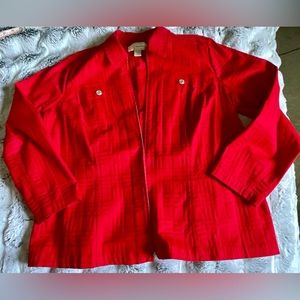 Take the chill off with this beautiful CJ Banks Red Jacket